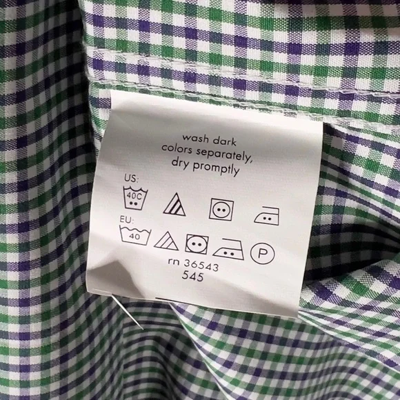Todd Snyder The Mayfair Dress‎ Shirt Men's 17 32/33 White Green Purple Check NWT